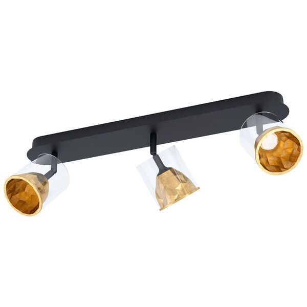Светод. спот MELITO [димм., 3х5,4W(LED), L560, H185, сталь, алюминийй, черный, золото/cтекло, п]