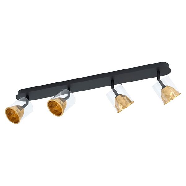 Светод. спот MELITO [ димм., 4х5,4W(LED), L780, H185, сталь, алюминийй, черный, золото/cтекло, п]