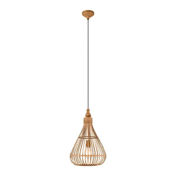 Подвес AMSFIELD, [1х60W(E27), 350, H1100, сталь, коричневый/дерево, коричневый]