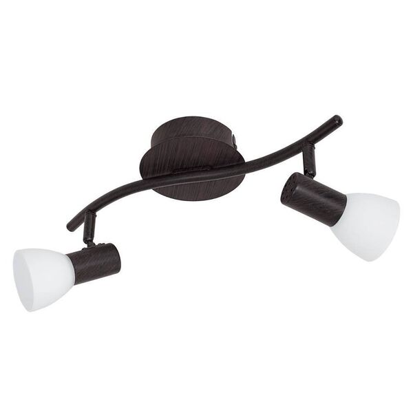 Светодиодный спот DAKAR 5 [2х3,3W (LED), сталь, коричневый состаренный/сатиновое стекло, белый лак]