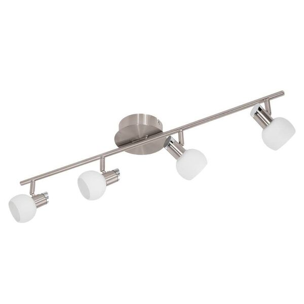 Светодиодный спот SESTO 2,[ 4х3,3W (LED), никель/стекло сатиновое, белый лак]