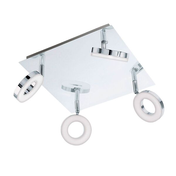 Светодиодный спот GONARO [4х3,8W (LED), 280х280, сталь, хром/пластик, белый]