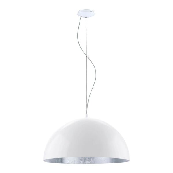 Подвес GAETANO 1, [1х60W (E27), H1500, сталь, белый, серебряный]