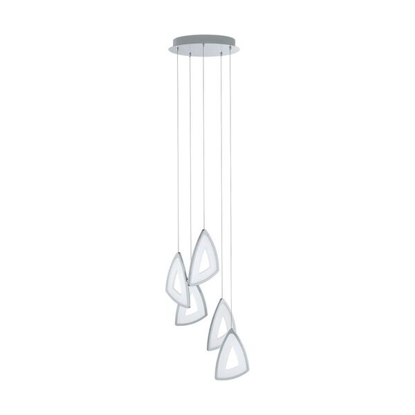 Cветодиодный подвес AMONDE [диммир., 5х6W (LED), ?320, H1500, литой алюминий, хром/пластик, мат.]