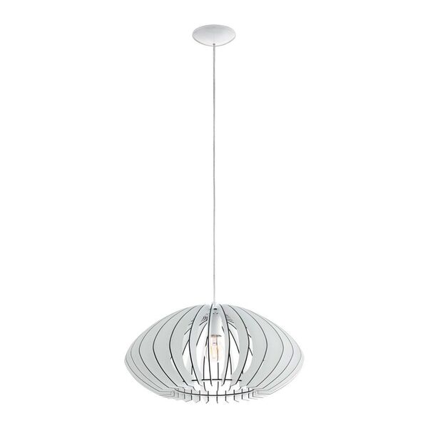 Подвес COSSANO 2, [1х60W (E27), 500, H1500, сталь, белый/дерево, белый]