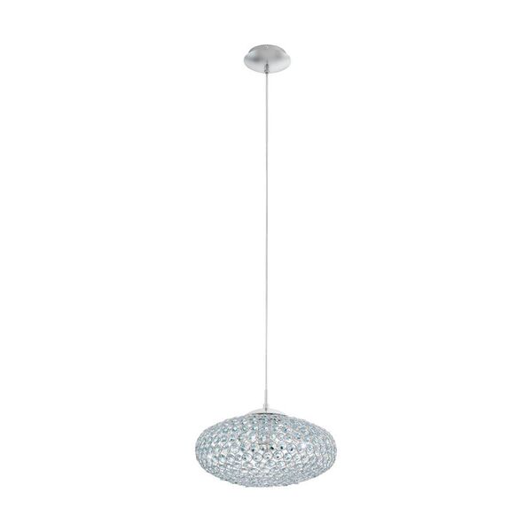 Подвес CLEMENTE, [1х60W (E27), 350, cталь, хром/хрусталь, прозрачный]