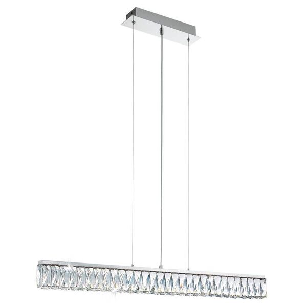 Светодиод. подвес TELLUGIO-S [Умное освещ., 36W(LED), L970, H1500, сталь, хром/пластик, хрусталь, белый, прозрачн.]