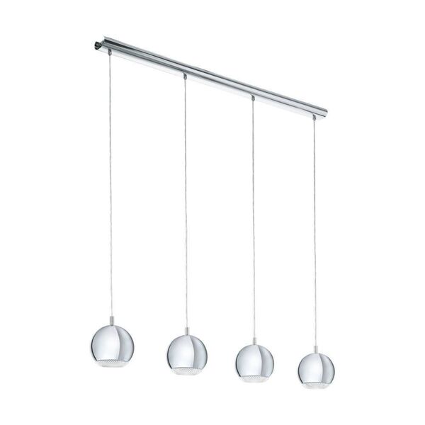 Cветодиод. подвес CONESSA, [4х3,3W(GU10), L1010, H1100, сталь, хром/пластик, прозрачный]