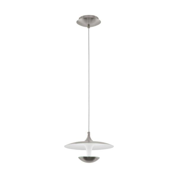 Светодиод. подвес TORONJA, [1х5,3W(LED), H1500, сталь, никель мат., глянцевый белый]