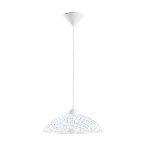 Подвес VETRO, [1х60W(E27), H1100, пластик, белый/рифленое стекло, белый, прозрачный]