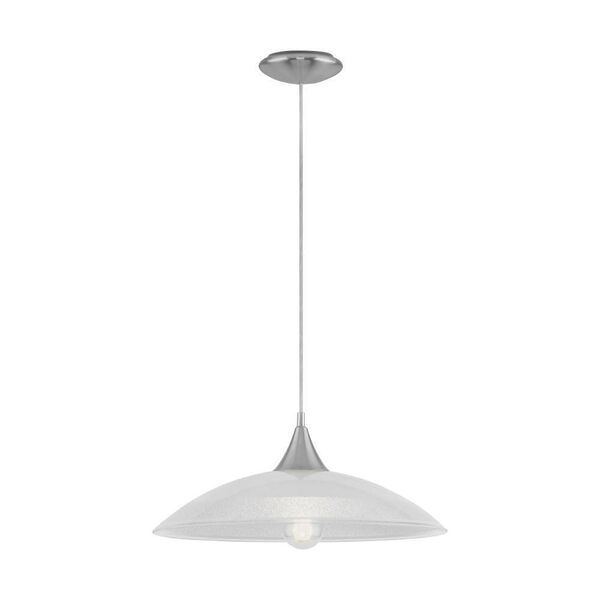 Подвес LAZOLO, [1х60W(E27), H1100, сталь, хром/ стекло, гранилли белый, прозрачный]