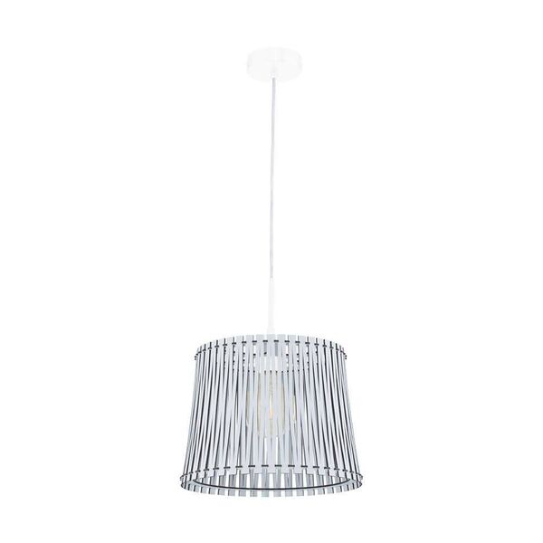 Подвес SENDERO, [1х60W(E27), сталь, белый/дерево, белый]