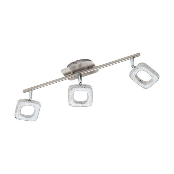 Светодиод. спот LITAGO CRYSTAL [3х4W (LED), L640, сталь, никель мат./пластик с эф-м хруст., белый]