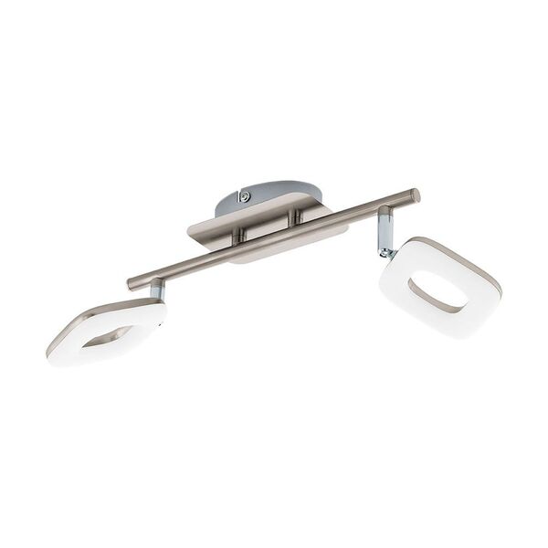 Светодиод. спот LITAGO [2х4W (LED), L460, сталь, никель мат./пластик, белый]