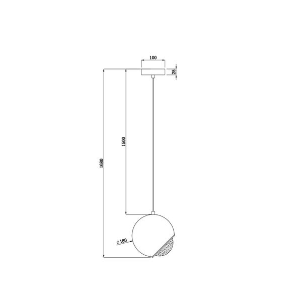 Подвесной светильник Akis, диаметр 180 мм, 7 W, 3000 K