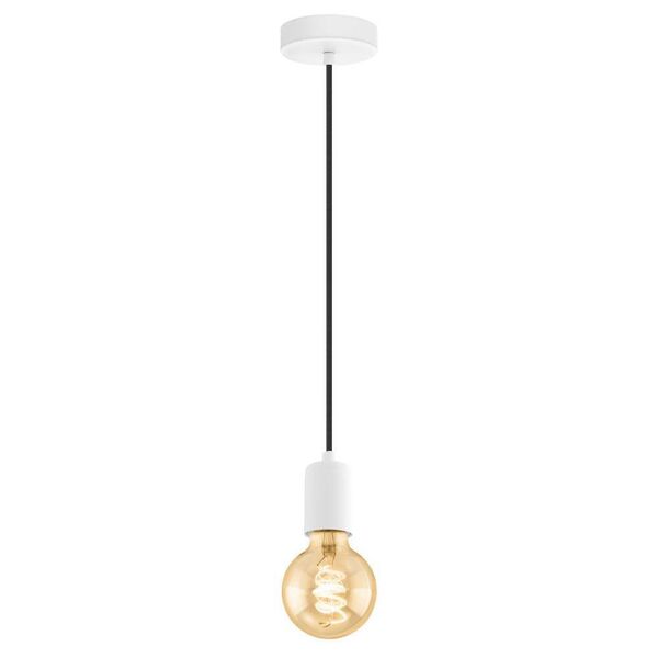Подвес YORTH, [1х60W (E27), H2000, сталь, белый, черн. кабель]