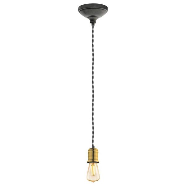 Подвес YORTH, [1х60W (E27), H2000, сталь, черный, золотой]