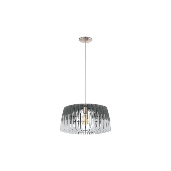 Подвес ARTANA, [1х60W (E27), 480, H1100, сталь, никель мат./дерево, серый, белый]