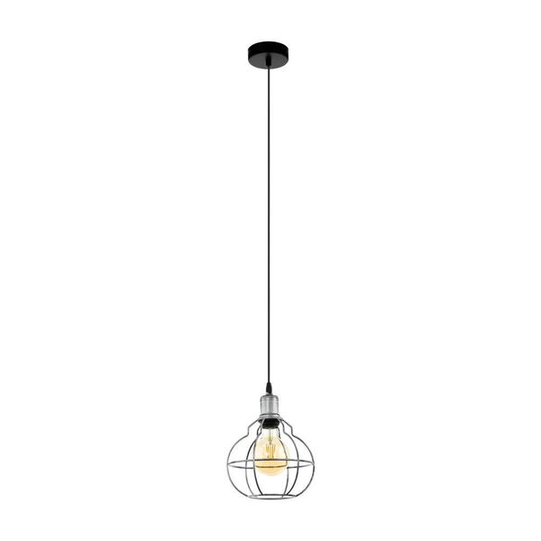 Подвес WRAXALL [1х60W(E27), H1100, сталь, серебряный состаренный, черный]