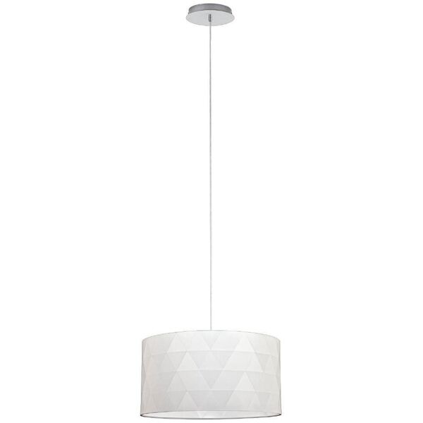 Подвес DOLORITA, [3х60W(E27), H1500, сталь, хром/текстиль, белый]