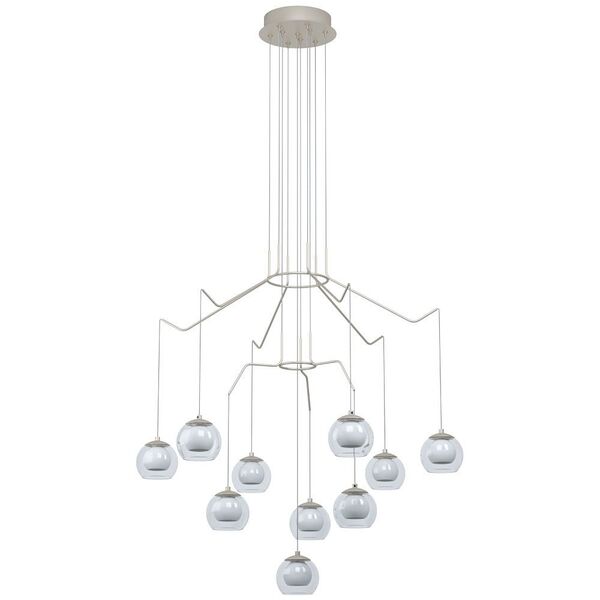 Cветод. подвес ROVIGANA [димм., 10х3,3W(LED), ?670, H1660, сталь, шампань /стекло, опал, стекло]