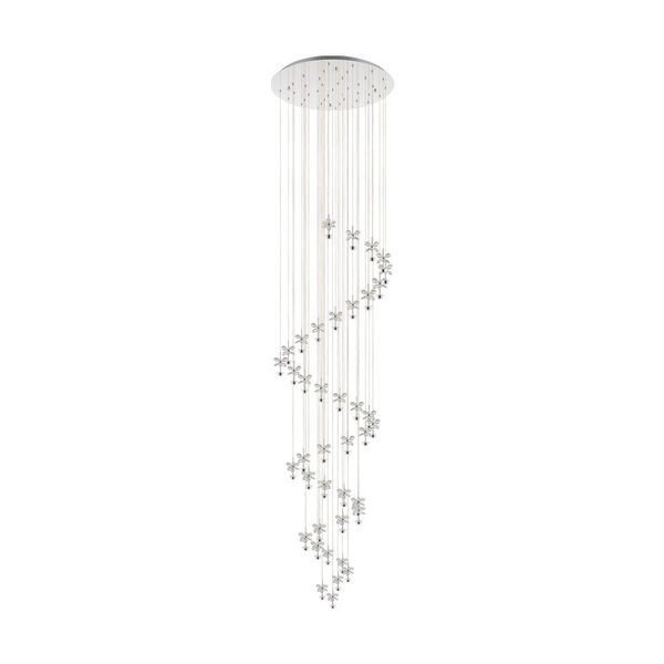 Светодиодный подвес PIANOPOLI 1 [40x1,8W(LED), сталь, хром/кристаллы, прозрачный]