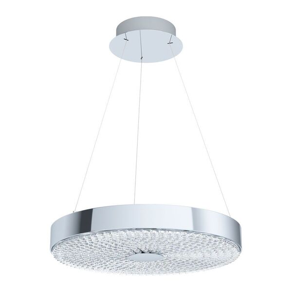 Cветод. подвес ESCORIHUEL [19W(LED), ?380, H1500, сталь, хром/ cтекло с крист., прозрачный]