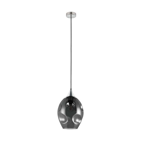 Подвес BREGALLA [1x40W(E27), ?230, H1500, сталь, хром/cтекло с напылением, черный-прозрачный]