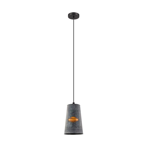 Подвес HONEYBOURNE, [1х60W(E27), 160, H1100, сталь, черный/cталь, оцинкованный]