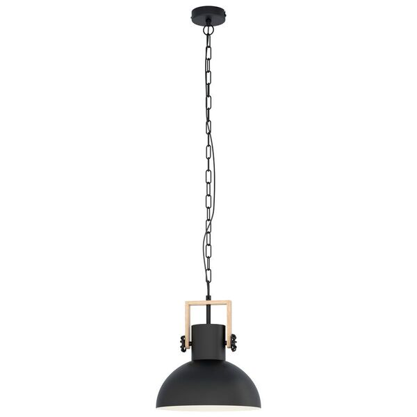 Подвес LUBENHAM , [1х28W (E27), 300, H1100, сталь, дерево, черный, коричневый]