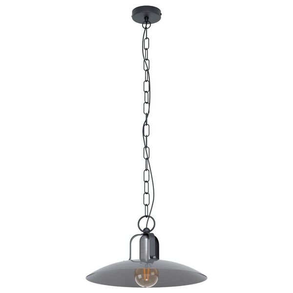 Подвес KENILWORTH 1, [1х28W (E27), 400, H1100, A255, сталь, черный/cталь, никель состаренный,]