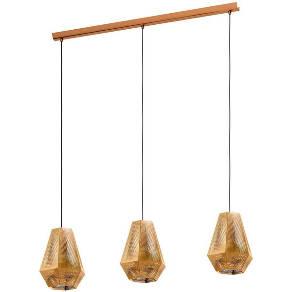 Подвес CHIAVICA, [3x28W (E27), L965, B175, H1100, сталь, латунь]