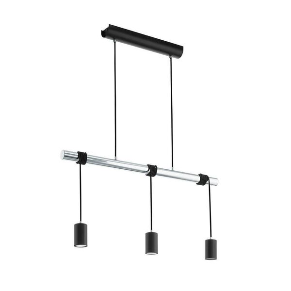 Светод. подвес TOWNSHEND 1, [1х5W (GU10), L805, B65, H1700, сталь, черный, хром]