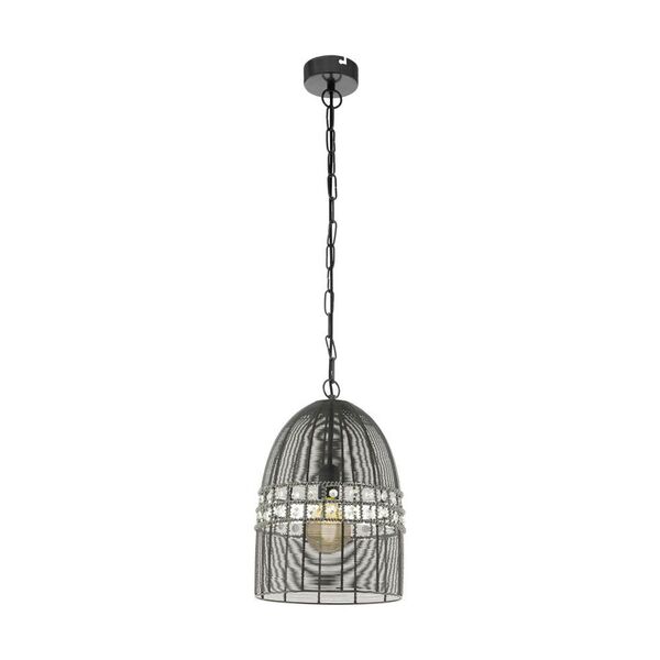 Подвес MARRACAS, [1х60W (E27), H1500, сталь, черный никель/хрусталь, прозрачный]