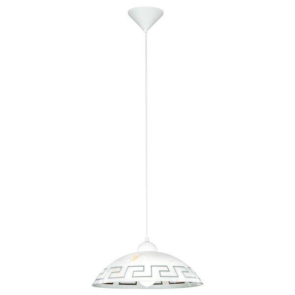 Подвес VETRO, [1х60W (E27), H1100, пластик, белый/стекло, белый, коричневый]