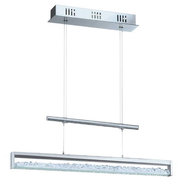 Светодиодный подвес CARDITO, [24W (LED) c регулир. высотой, H930 - 1620, L700, хром/стекло, хрусталь]