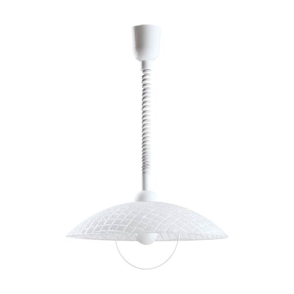 Подвес ALVEZ [с рег. высоты, 1х60W(E27), 420, H1100, пластик, белый/стуктурн. стекло, белый, прозрач.]