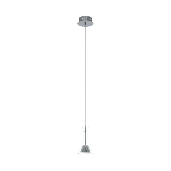 Светодиод. подвес MUSERO 1 [диммир., 1х5,4W (LED), H1100, сталь, алюминий, никель мат./стекло, прозрачный]