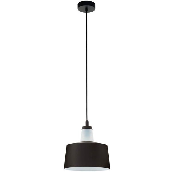 Подвес TABANERA, [1х60W (E27), H1100, сталь, черный, белый/сатиновое стекло, белый]