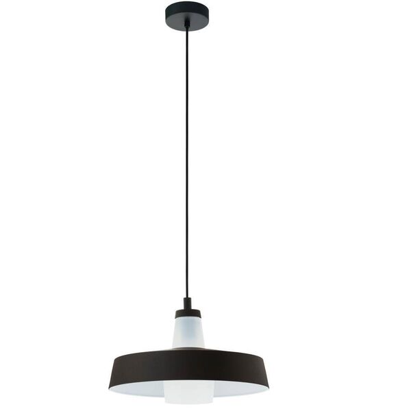 Подвес TABANERA, [1х60W (E27), H1100, сталь, черный, белый/сатиновое стекло, белый]