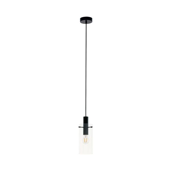 Подвес MONTEFINO 1, [1х60W (E27), H1100, сталь, черный/стекло, прозрачный]