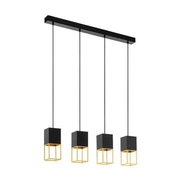 Cветодиод. подвес MONTEBALDO, [4х5W (GU10), 4х400lm, L850, B100, H1100, cталь, черный, золотой]
