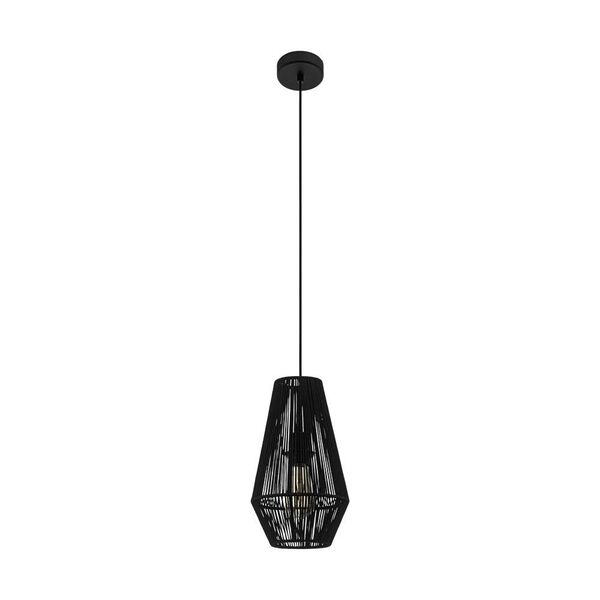 Подвес PALMONES, [1х60W (E27), H1100, cталь, черный / текстиль, черный]