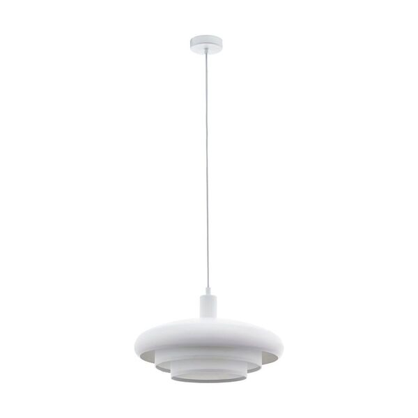 Подвес ALFARO, [1х60W (E27), 445, H1100, сталь, белый/ cталь, текстиль, белый]