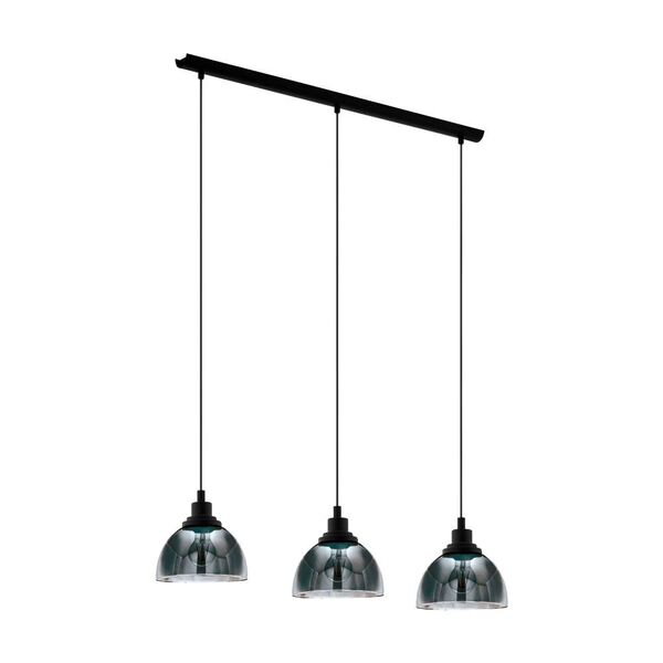 Подвес BELESER, [3x60W(E27), сталь., черн/стекло с напылением, черн, прозрачн]