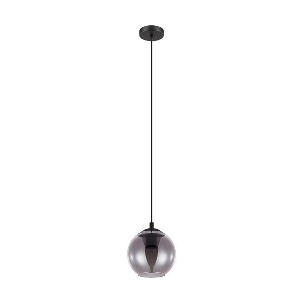Подвес ARISCANI, [1х40W (E27), 200, H1100, cталь, черный /дымчатое стекло, черный-прозрачный]