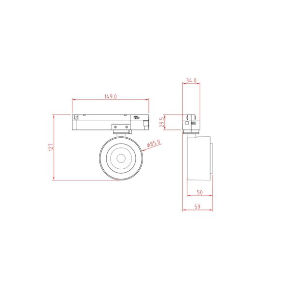 Трековый светильник Technical TR023-1-12B4K