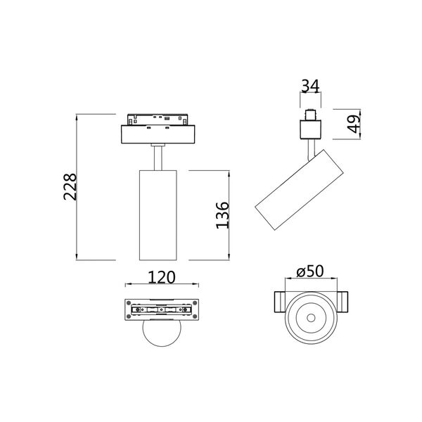 Трековый светильник Technical TR019-2-10W4K-B