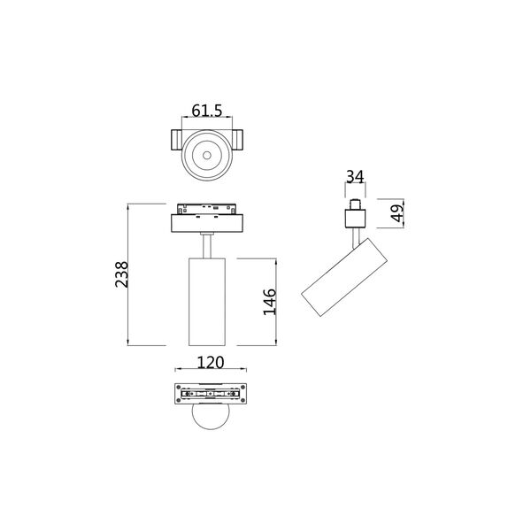 Трековый светильник Technical TR019-2-15W4K-B