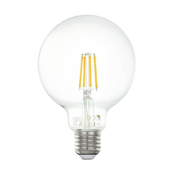 Светодиодная лампа филаментная EGLO [G95, 4W (E27), 2700K, 350lm, прозрачный]